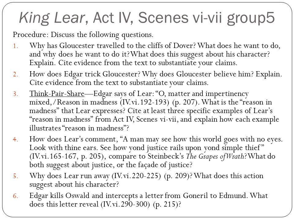 thematic analysis of king lear